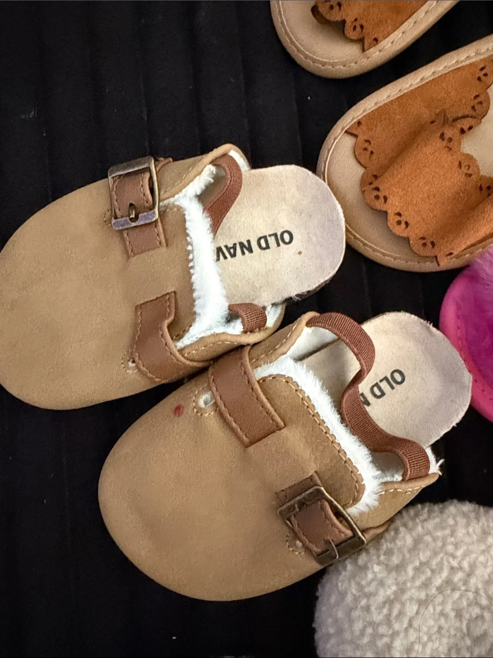 Assorted Kids Shoe Bundle - Pink Barbie Fuzzy Slides & Neutral Classics
